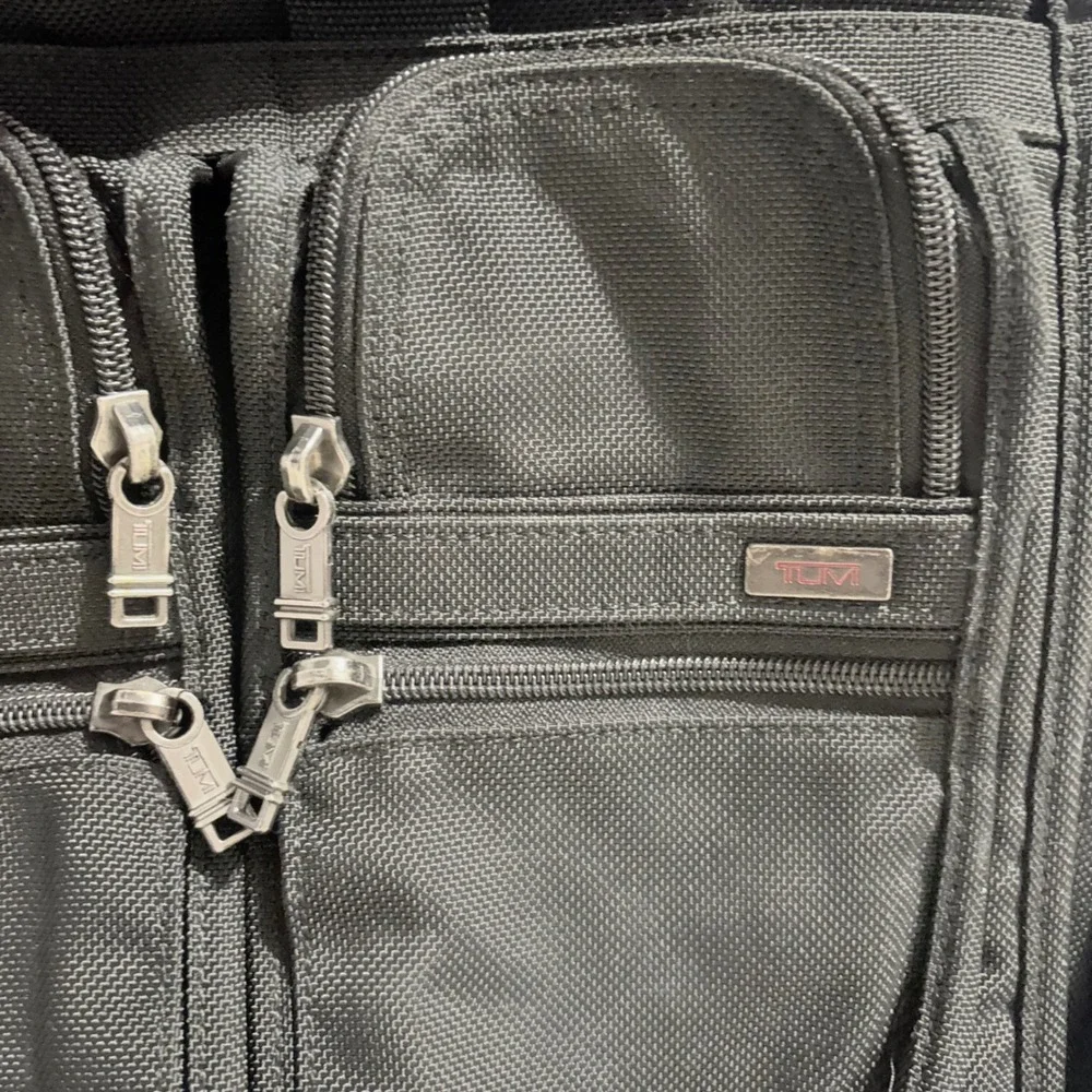 TUMI 26061D4 Alpha Expandable Organizer Laptop Briefcase Black Ballistic Nylon